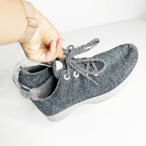 ALLBIRDS THE WOOL RUNNER Gray Merino Wool lace up WOMENS 8 - Picture 3 of 6